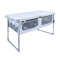 Стол складной туристический с полкой Ника ССТ-3П/1, голубой