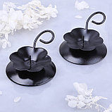 Подсвечник "Цветок" черный, 2 шт. Омский свечной, фото 2