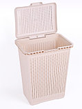 Корзина для белья Вязаное плетение М6904, 25 л, бежевая, фото 4