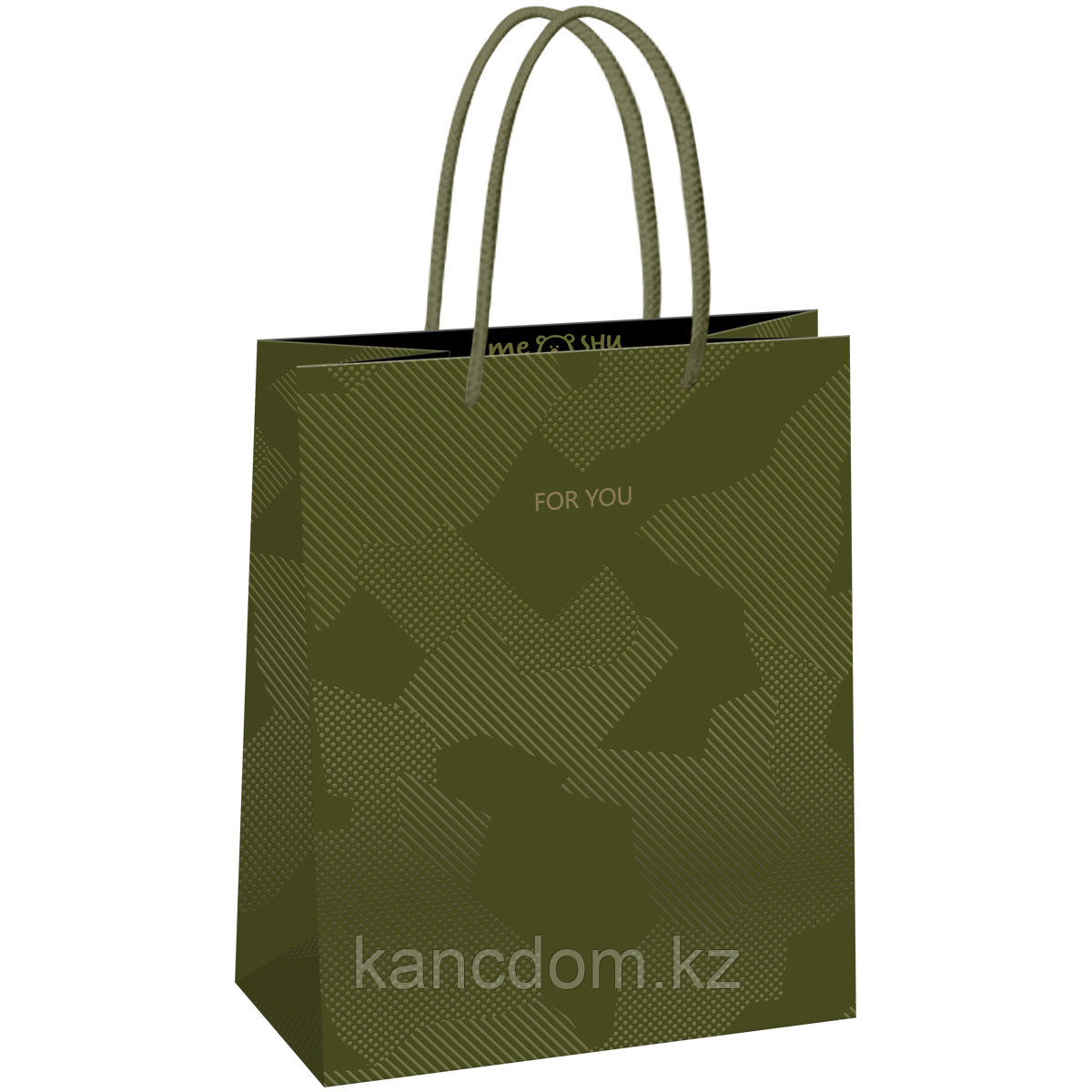 Пакет подарочный 18*23*10см MESHU "Green pattern", выборочный лак, матовая ламинация MS_61585
