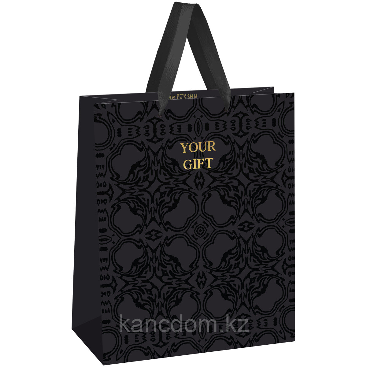 Пакет подарочный 33*42*12см MESHU "Black velvet", фольга, матовая ламинация MS_61726