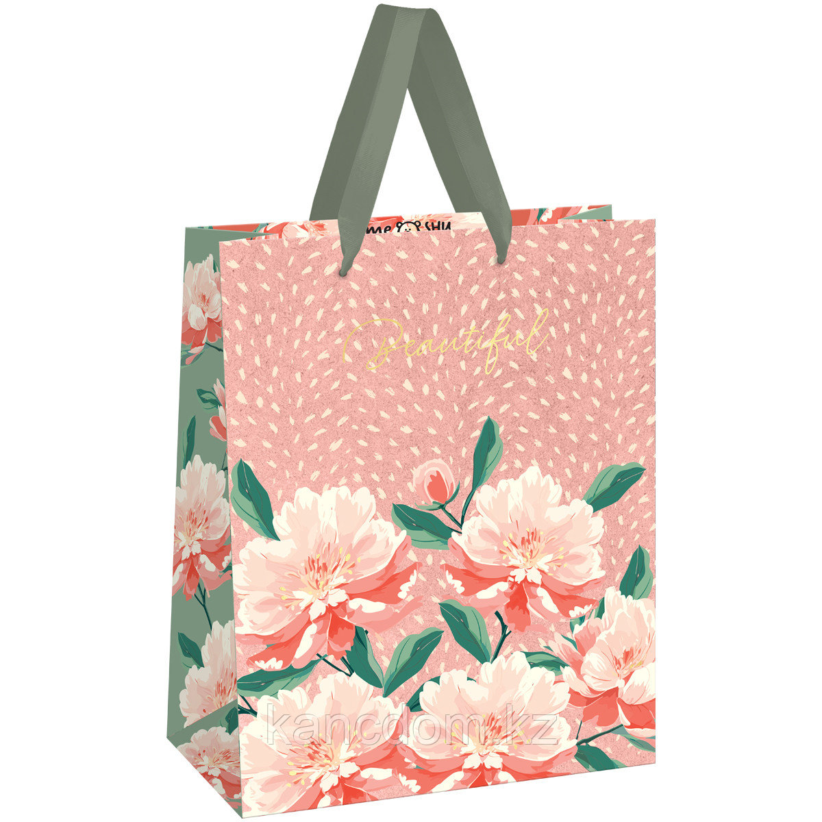 Пакет подарочный 26*32*12см MESHU "Flowers", фольга, матовая ламинация MS_61708