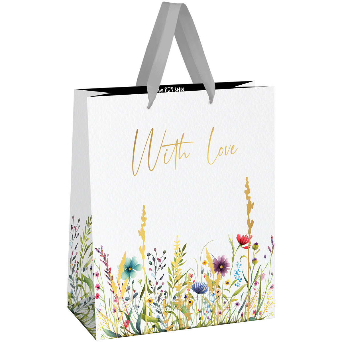 Пакет подарочный 33*42*12см MESHU "With love ", фольга, матовая ламинация MS_61725
