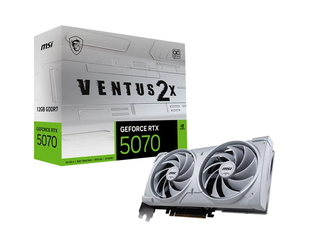 Видеокарта MSI GeForce RTX 5070 12G VENTUS 2X OC WHITE  12Gb GDDR7, фото 1