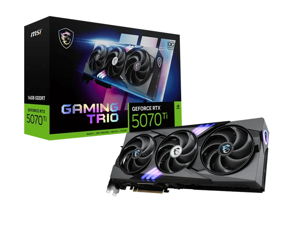 Видеокарта MSI GeForce RTX 5070Ti 16G GAMING TRIO OC PLUS 16G GDDR7
