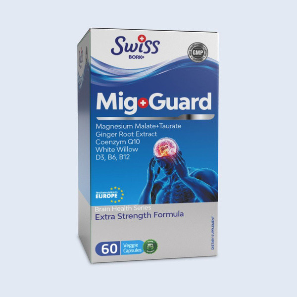 Swiss Bork® Mig Guard - комплекс от мигрени и стресса 60 капсул, фото 1