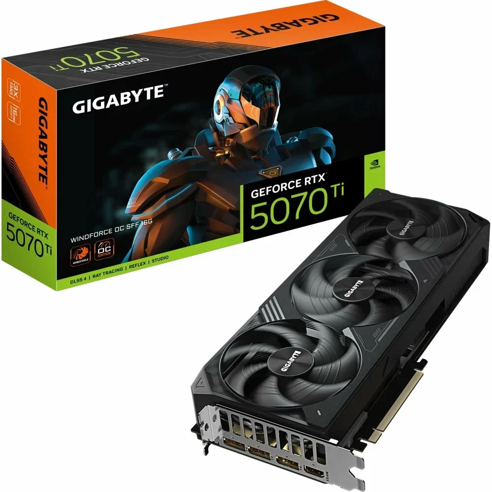 Видеокарта GIGABYTE GeForce RTX 5070 Ti WINDFORCE GV-N507TWF3-16GD