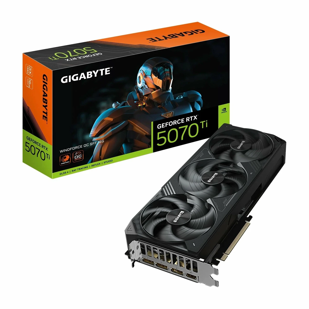 Видеокарта GIGABYTE GeForce RTX 5070 Ti WINDFORCE OC SFF 16G GV-N507TWF3OC-16GD