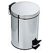 Металлическая урна с педалью 12 литров хром серебристая для мусора глянцевая, фото 6