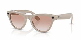 Ray-Ban Meta Skyler Frame Shiny Chalky Gray/Lenses Cinnamon Pink RW4010 670013 52 Size