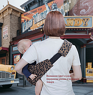 Детская переноска-слинг для родителей,  с леопардовым узором, фото 7