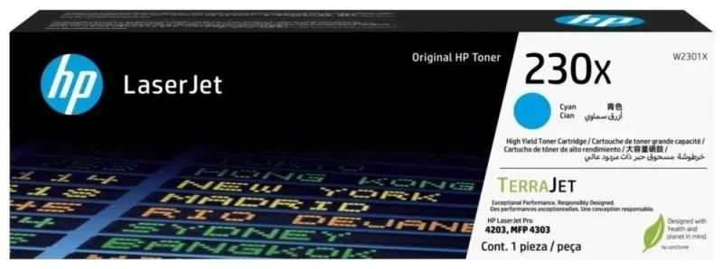 Картридж HP W2301X 230X Cyan для HP Color LaserJet Pro 4203 MFP 4303, фото 1