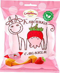 Конфеты молочные Александровские "Клубника с молоком" 200г