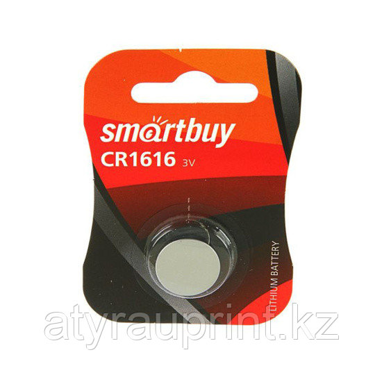 Батарейка, таблетки, литиевая, CR1616, 1 шт, блистер с европодвесом, SmartBuy