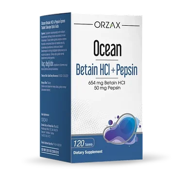 ORZAX Ocean Betain HCI + Pepsin - Бетаин + Пепсин для усваивания пищи 120 табл