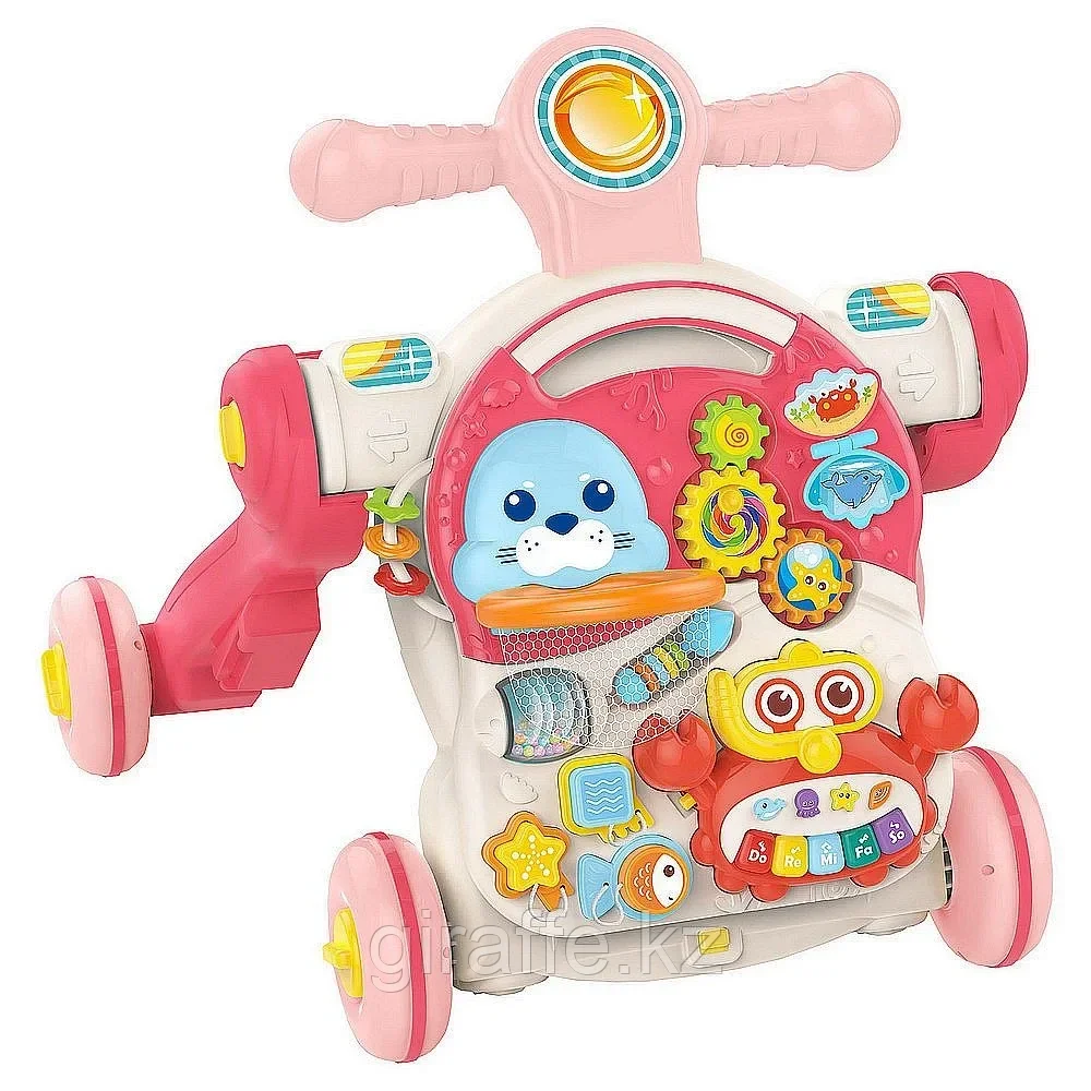 HUANGER Развивающий центр Ходунки-каталка-столик-самокат 4в1 Морские обитатели (свет,звук, фото 1