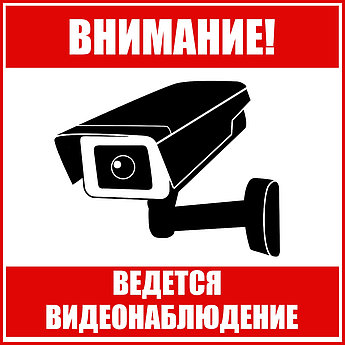 Знак "Видеонаблюдение" 30*30 ПВХ