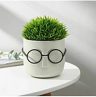 Кашпо "Стив" D115мм 0,65л (Белый ротанг) М3079