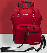 Рюкзак для мам, японский дизайн, DIBIAS,  красного цвета, фото 2