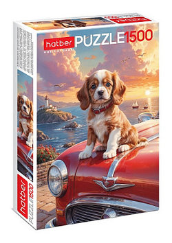 Пазлы "Hatber", 1500 элементов, А2, 670х480мм, серия "Пёсик-путешественник"