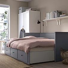 Кушетка каркас с 3 ящ. ХЕМНЕС серый, 80x200 см ИКЕА, IKEA, фото 3