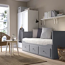 Кушетка каркас с 3 ящ. ХЕМНЕС серый, 80x200 см ИКЕА, IKEA, фото 4