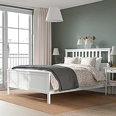 Кровать каркас ХЕМНЭС белая морилка 150х200 ИКЕА, IKEA, фото 6