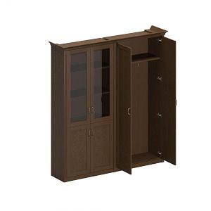 Шкаф комбинированный высокий (для одежды широкий + для документов со стеклянными дверями)