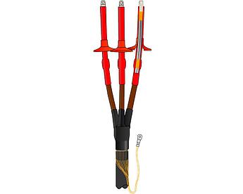 Муфта термоусаживаемая концевая наружной установки для трехжильного кабеля с СПЭ-изоляцией с ПРОВОЛОЧНЫМ