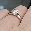 Серт. IGI Золотое кольцо  17 р с бриллиантом 0,34Ct VS2/J, EX, фото 5