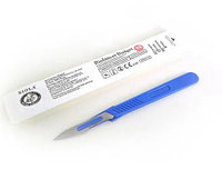 Скальпель Biolancet Budget №11 с защитным колпачком из углеродистой стали одноразовый стерильный