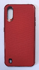 Чехол для Galaxy A01 красный матерчатый