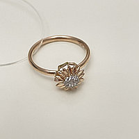 Кольцо Кристал золото россии размер 17.5, 18 вес 1.1 г золото, фианит