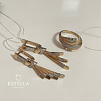 Золото России алтын комплект Estella вес 9.84 г золото, фианит