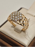 Ab Золотое кольцо пробы 585 размер 18, 18.5, 19.5 вес 2.35 г золото, фианит