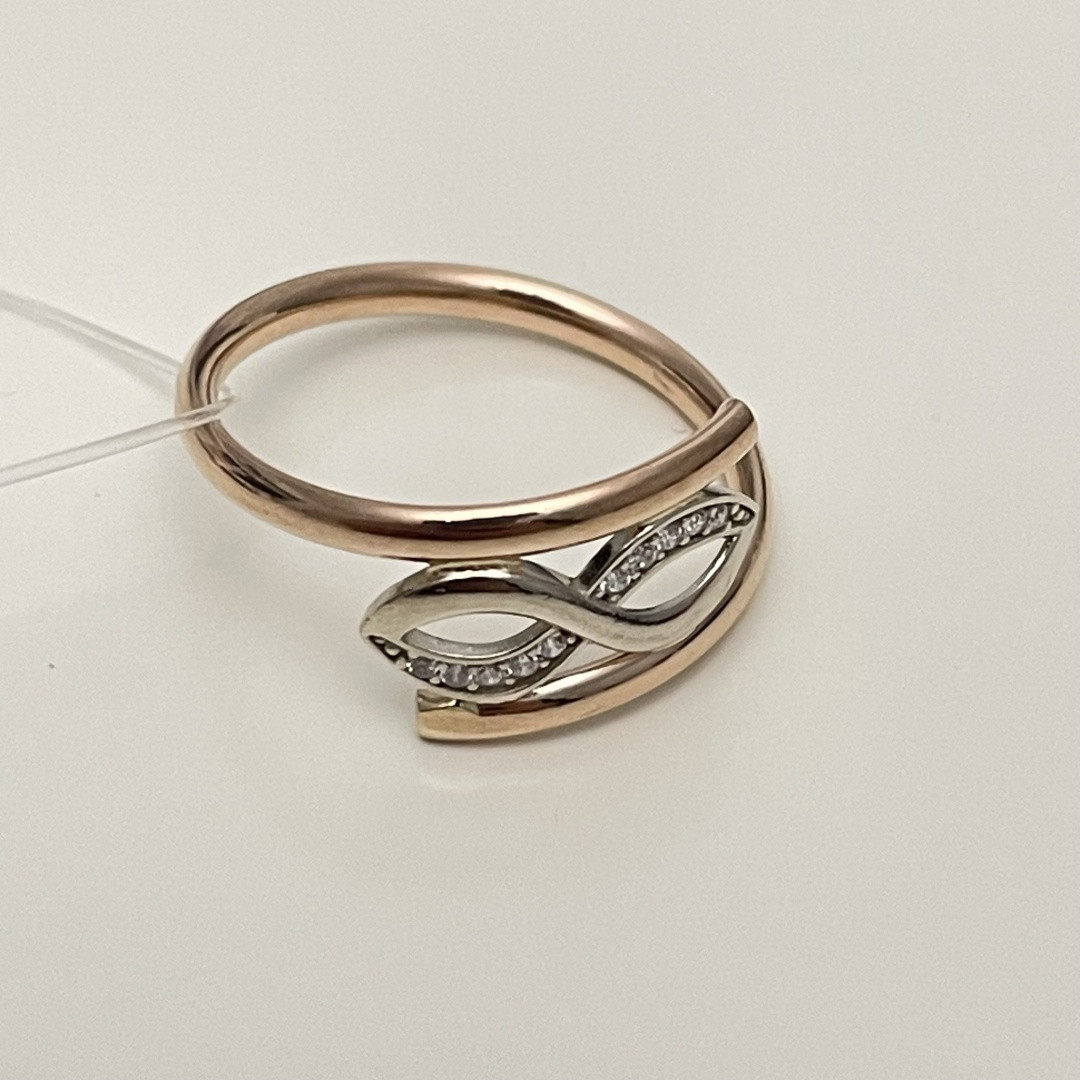 Estella кольцо золото россии алтын жүзік размер 17, 17.5, 18, 18.5, 19 вес 1 г золото, фианит - фото 1 - id-p123659198