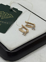 Серьги Crystal 23111-010 вес 1.57 золото, фианит