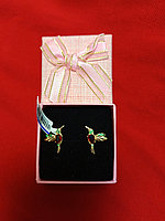 Серьги Crystal 11111---434 вес 1.9 г золото, фианит