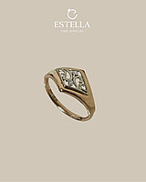 Estella кольцо золото россии алтын кольцо размер 19 вес 1.21 г золото, фианит