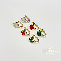 Серьги Estella детские серьги золото Italy 14k вес 1.65 г золото, керамика