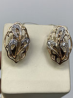 Серьги Crystal СЛ-1147 вес 7.55 г золото, фианит