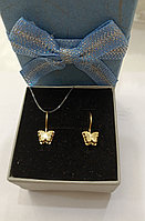 Серьги Crystal 054 вес 1.15 г золото, без вставок