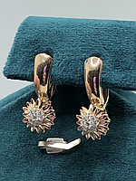 Серьги Estella серьги золото России алтын сырға вес 2.47 г золото, фианит
