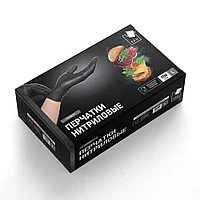 Перчатки нитриловые стандарт+, чёрные, L, 100 шт/уп.