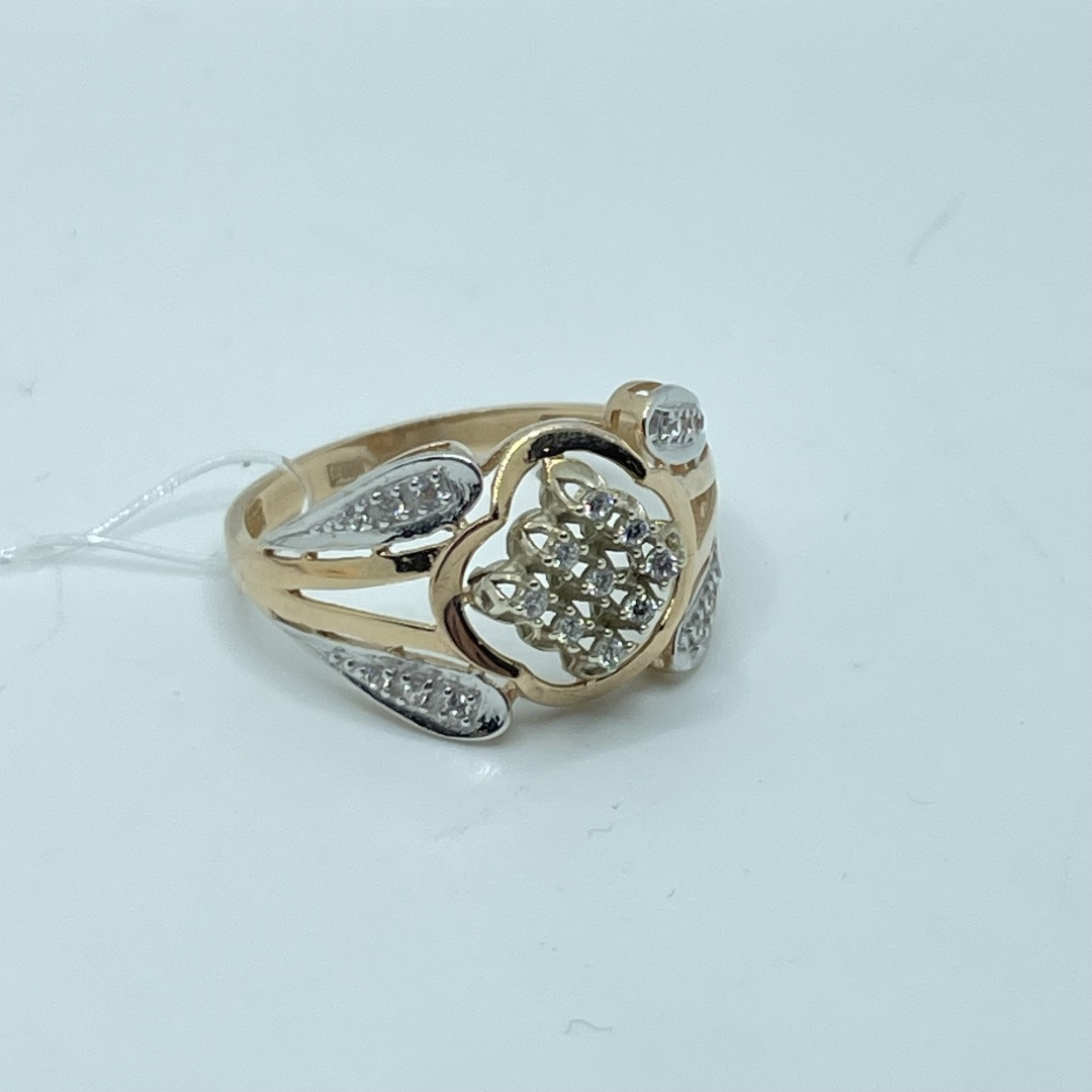 Estella кольцо золото россии алтын жүзік размер 19.5 вес 3.12 г золото, фианит - фото 1 - id-p123672228