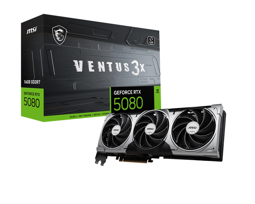 Видеокарта MSI GeForce RTX 5080 16G VENTUS 3X