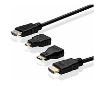 HDTV кабель 3 в 1 (HDTV to Mini HDTV / Micro HDTV), 1.5м