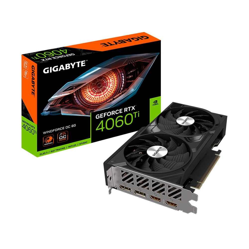 Видеокарта GIGABYTE GeForce RTX 4060 Ti WINDFORCE OC (GV-N406TWF2OC-8GD)