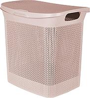 Корзина для белья KEEPLEX Ajur с откидной крышкой 35л 43х34х45см бежевый топаз KL410011005