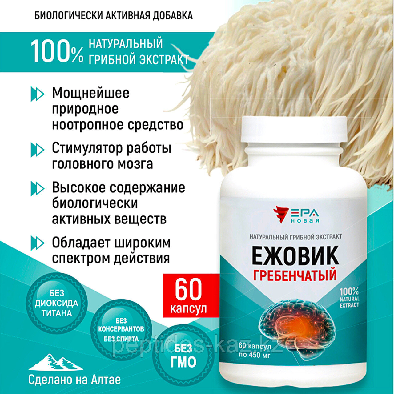NEW ERA, ЕЖОВИК ГРЕБЕНЧАТЫЙ экстракт натуральный грибной концентрат №60